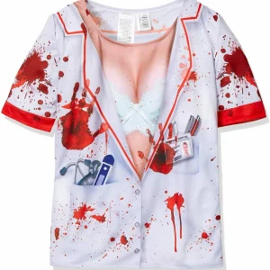 DISFRAZ CAMISETA ENFERMERA MUERTA MUJER ADULTO