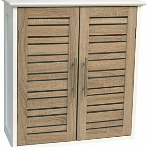 Mueble de baño Tendance Stockholm con Doble Puerta de Madera MDF, Blanco/Roble